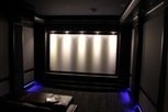 High Intensity LED Spotlight Five LED spotlights installed to wash screen in home theater.