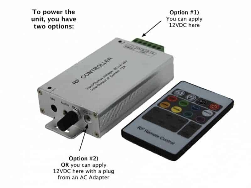 RGB Music LED Controller with handheld RF remote control