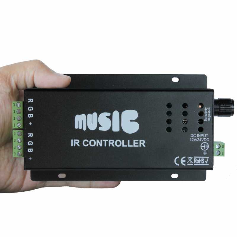 RGB Music LED Controller with handheld RF remote control