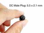 DC male plug 5.5 x 2.1 mm size