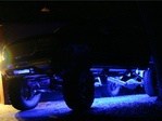 Surface Mount LED Light Bar Using about 25 blue SMD Bars under the truck for a bright underbody glow.