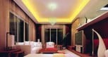 Flexible LED Strips Yellow/Orange LED cove lighting in family room
