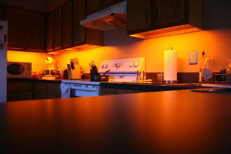 Amber Orange LED under cabinet lights