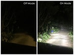 On/Off mode of LED headlights side by side comparison