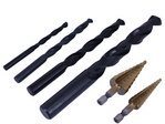 Full range of drill bits and stepping bit