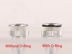 With and without o-ring comparison